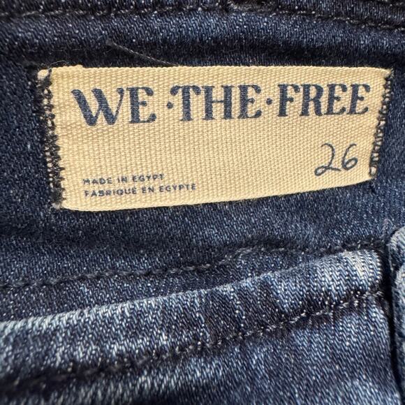 We The Free Level Up Slit Slim Flare Jeans 26 Dark Wash Denim Boho Western - Picture 5 of 6